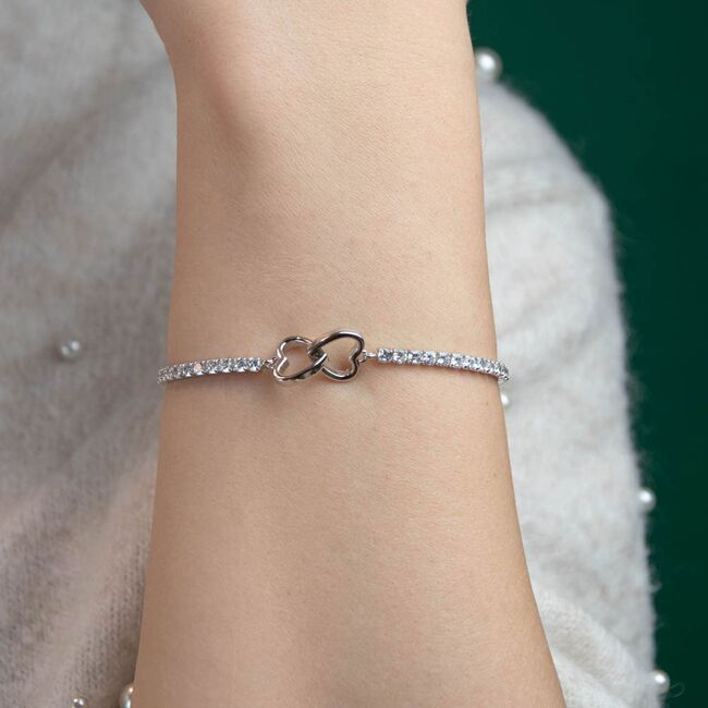 Bratara argint tennis inimioare Thia