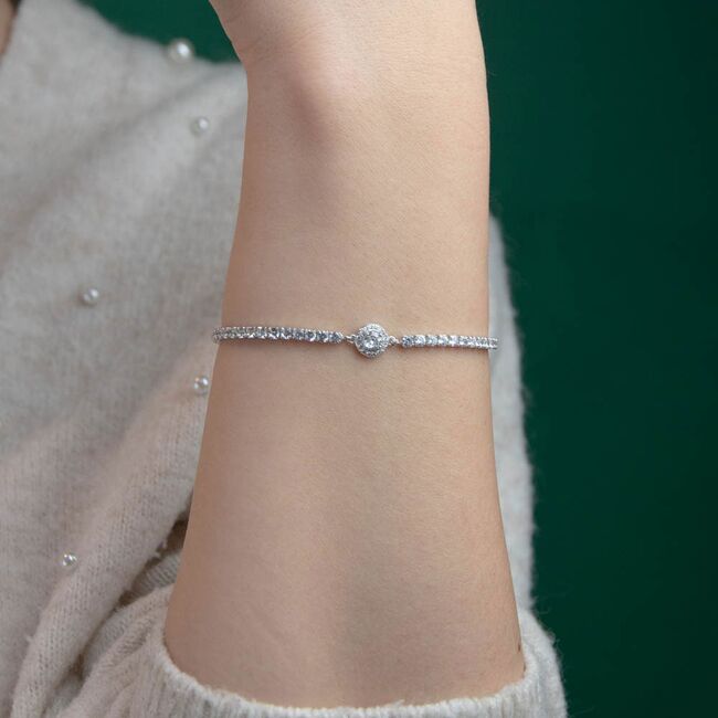 Bratara argint tennis eleganta Thia