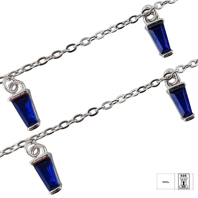 Bratara argint zirconii albastre Thia