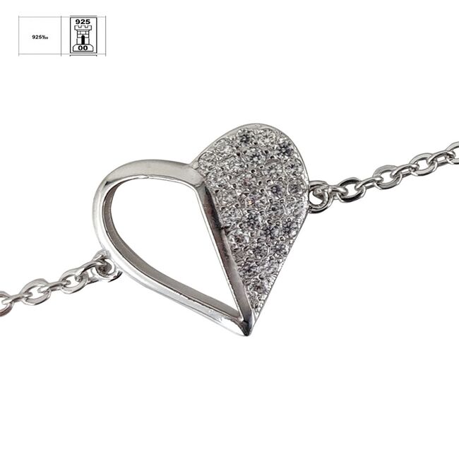 Bratara argint inima zirconii Thia