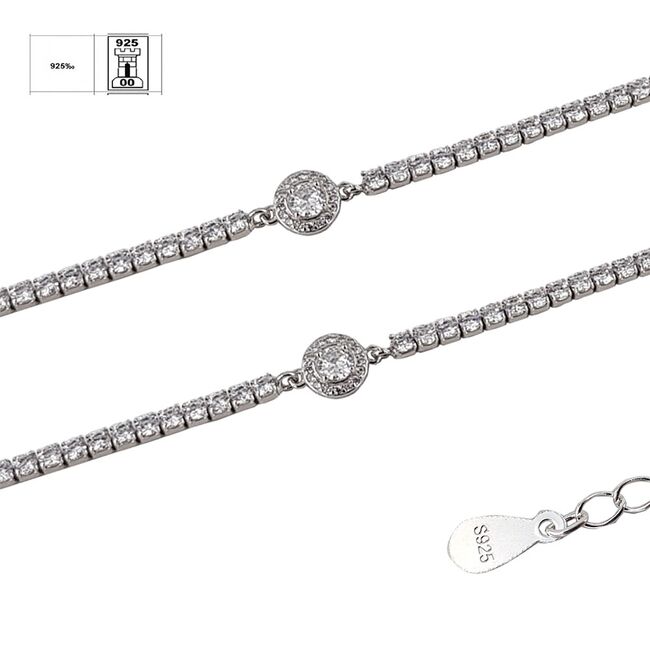 Bratara argint tennis eleganta Thia