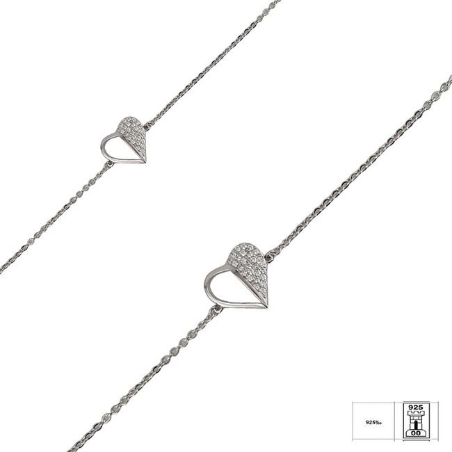 Bratara argint inima zirconii Thia