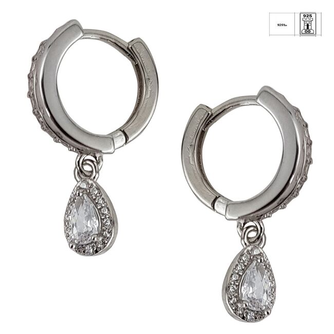 Cercei argint lacrima Dely