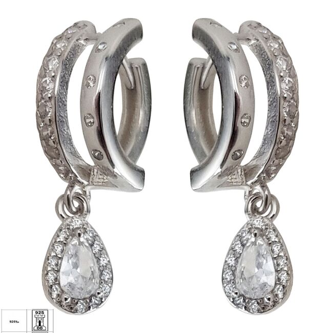 Cercei argint lacrima Dely