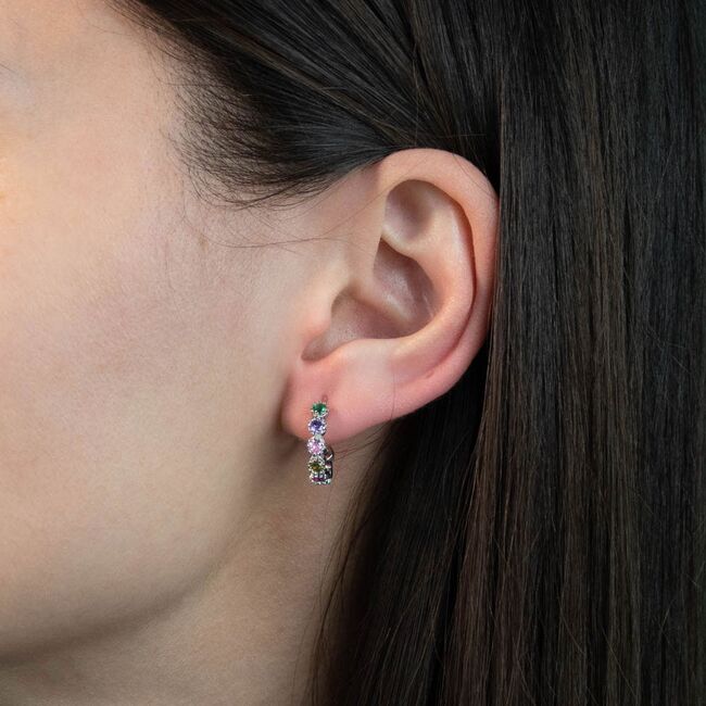 Cercei argint colorati Rainbow