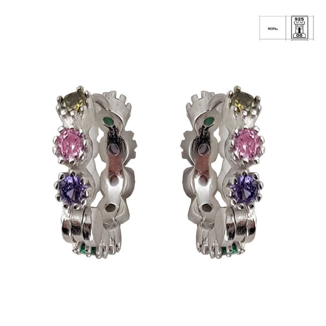 Cercei argint colorati Rainbow