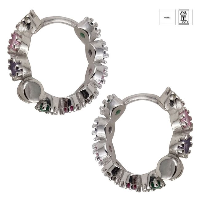 Cercei argint colorati Rainbow