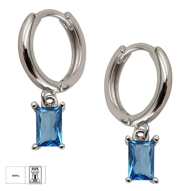 Cercei argint rotunzi albastri Thia