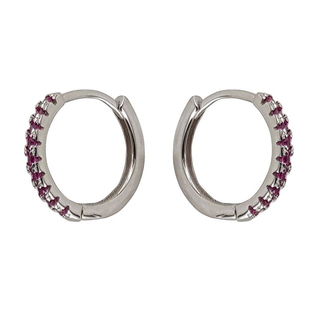 Cercei argint rotunzi roz Thia