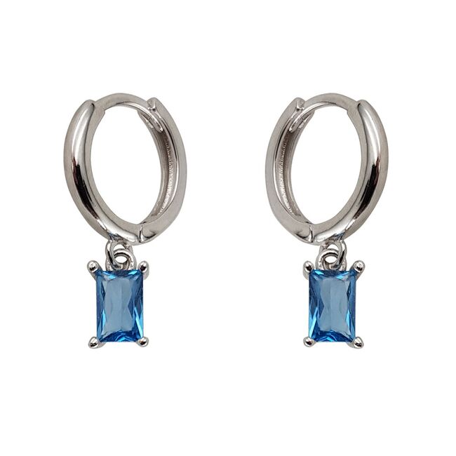 Cercei argint rotunzi albastri Thia