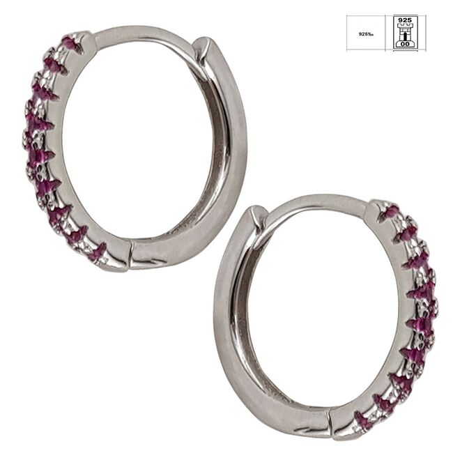 Cercei argint rotunzi roz Thia