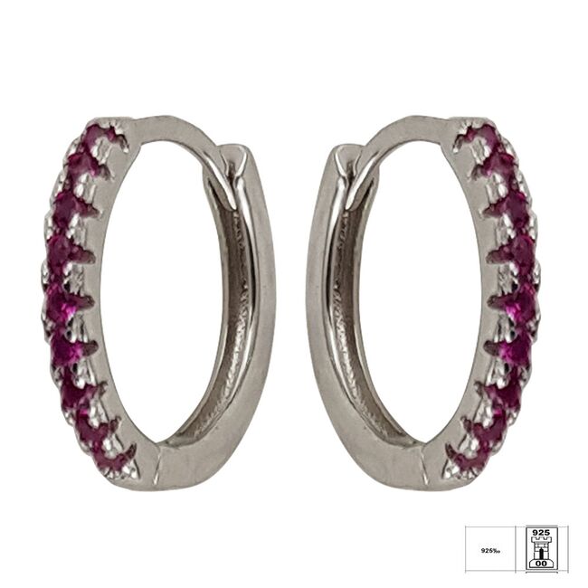 Cercei argint rotunzi roz Thia