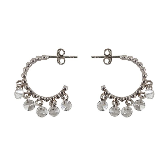 Cercei argint rotunzi Thia cu zirconiu