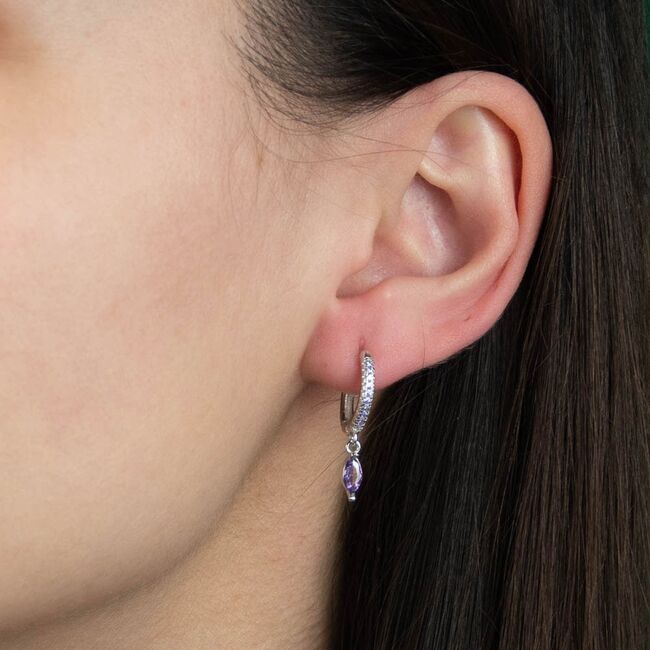 Cercei argint creola mov Thia