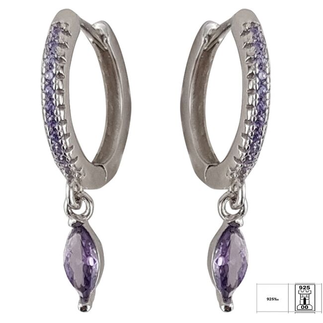 Cercei argint creola mov Thia