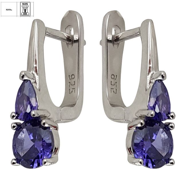 Cercei argint eleganti mov Thia cu tortita