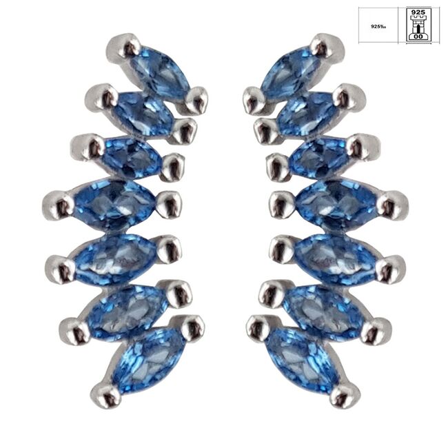 Cercei deosebiti albastri Thia cu zirconiu