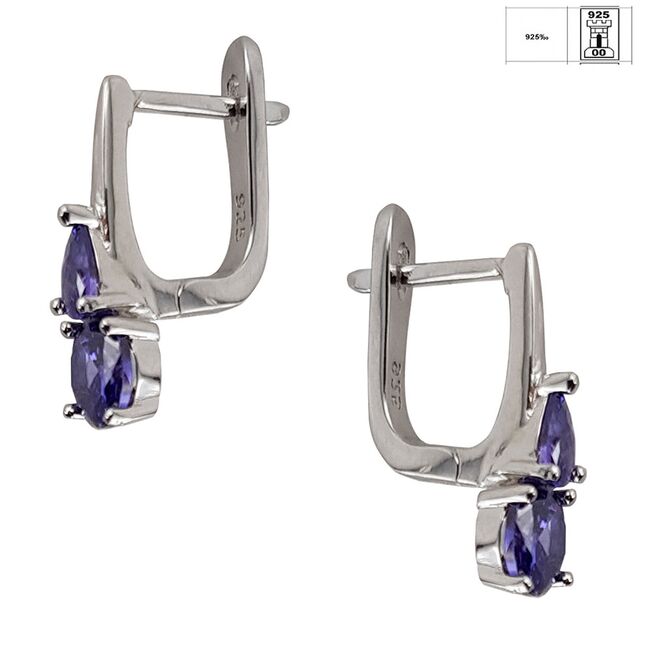 Cercei argint eleganti mov Thia cu tortita