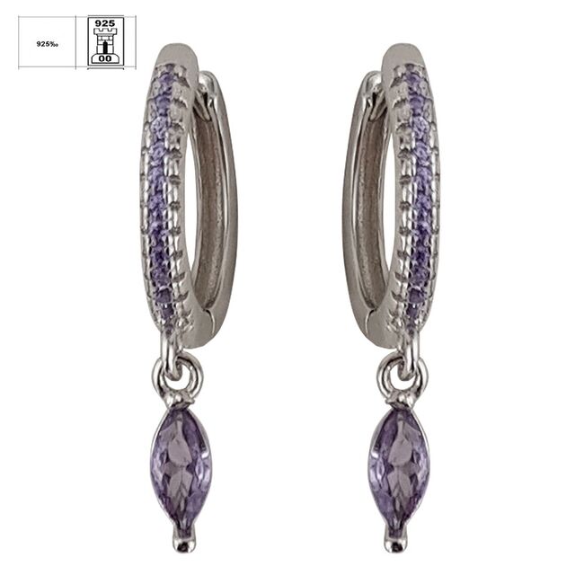 Cercei argint creola mov Thia
