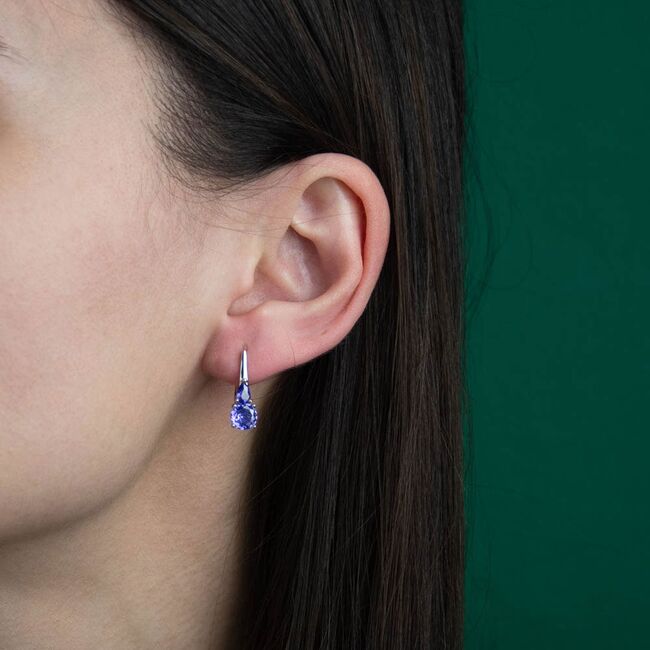 Cercei argint eleganti mov Thia cu tortita