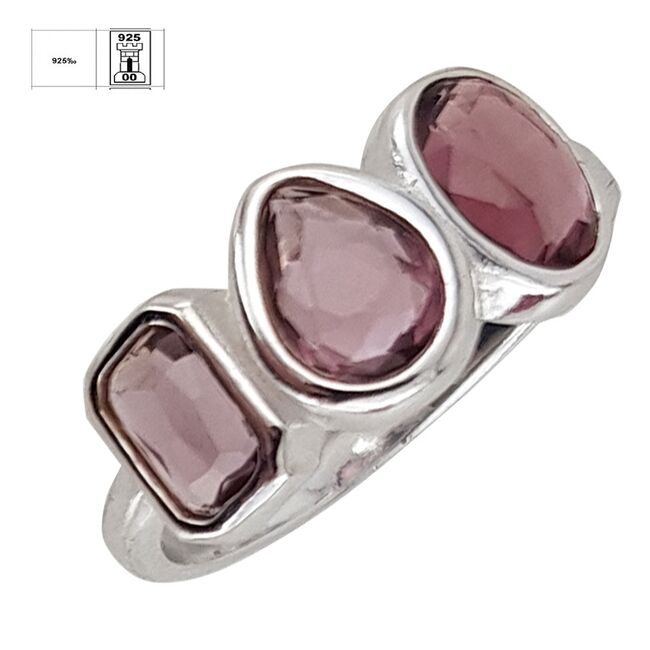 Inel argint crystal mov Thia marimea 53