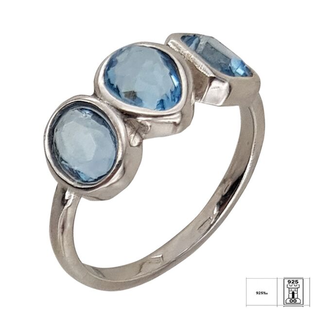 Inel argint crystal albastru Thia marimea 53