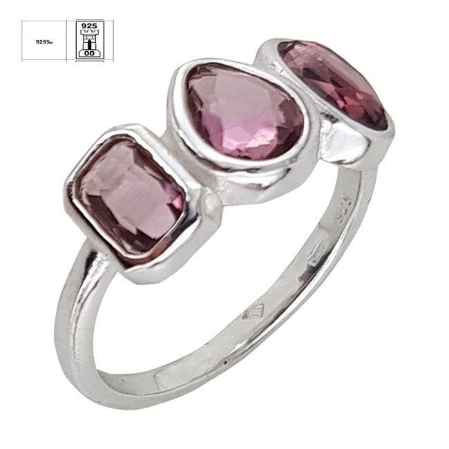 Inel argint crystal mov Thia marimea 53