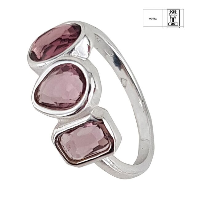 Inel argint crystal mov Thia marimea 53