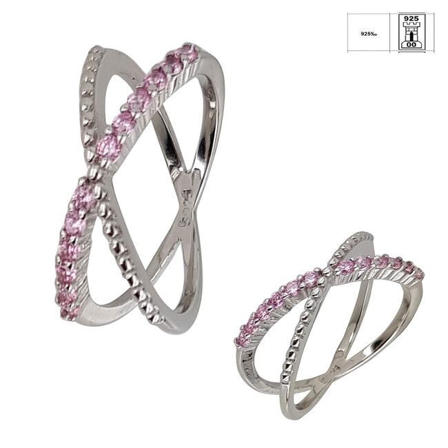 Inel argint minimalist zirconii roz Thia marimea 60