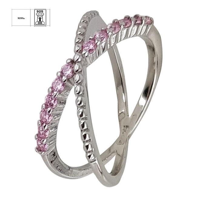 Inel argint minimalist zirconii roz Thia marimea 60