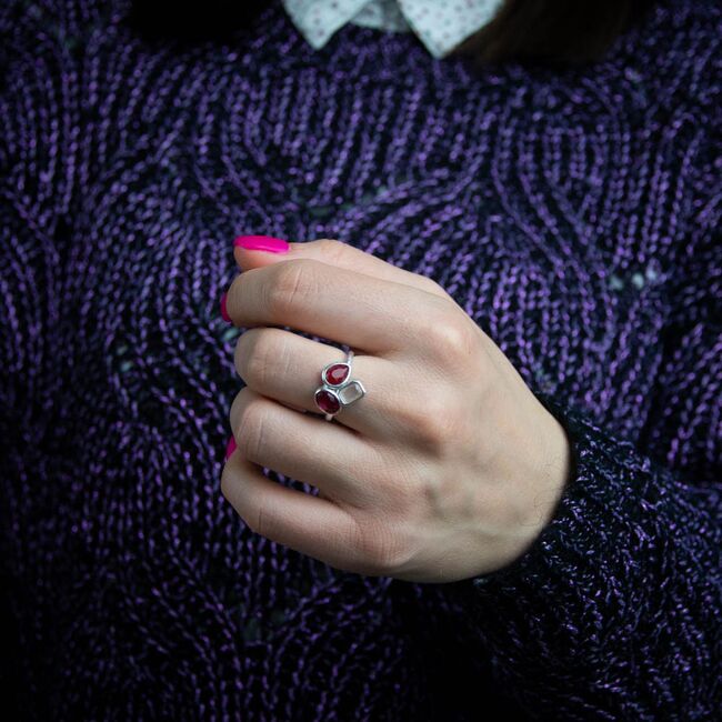 Inel argint elegant colorat Thia marimea 53