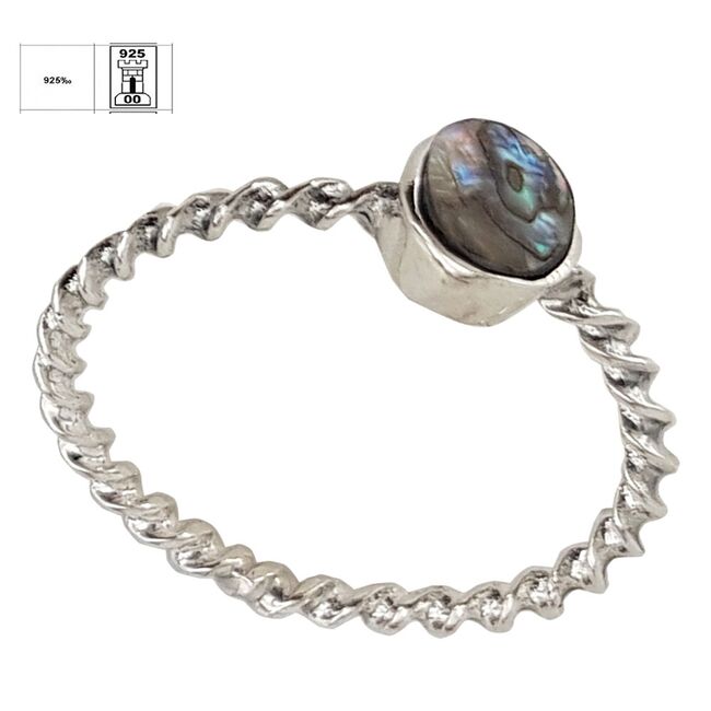Inel argint banut abalone Thia marimea 51