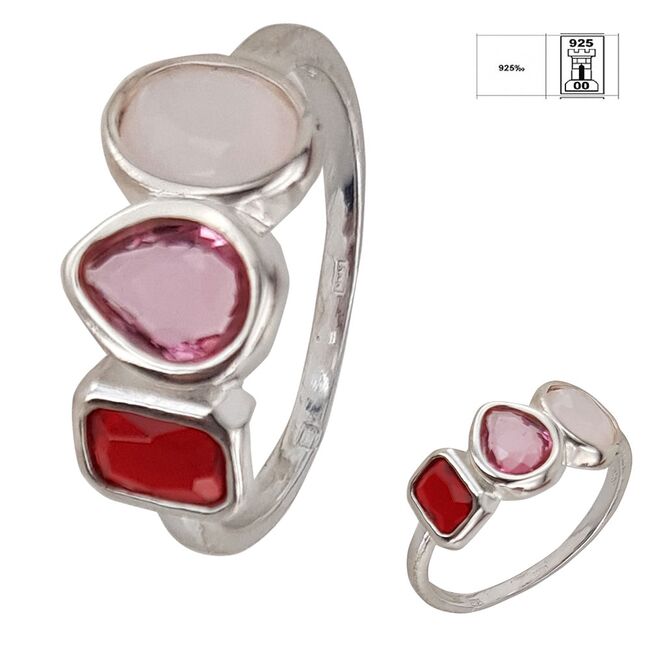 Inel argint crystal roz Thia marimea 56