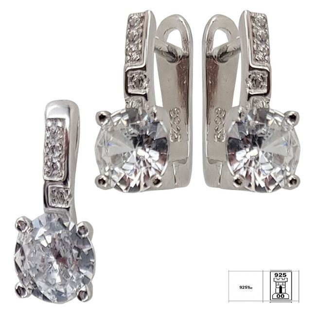 Set argint elegant cu zirconiu Thia