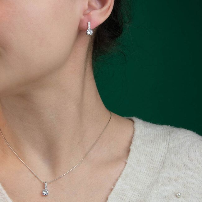 Set argint elegant cu zirconiu Thia