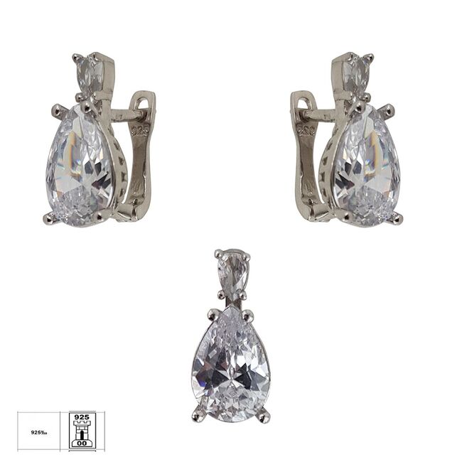 Set argint elegant lacrima Thia