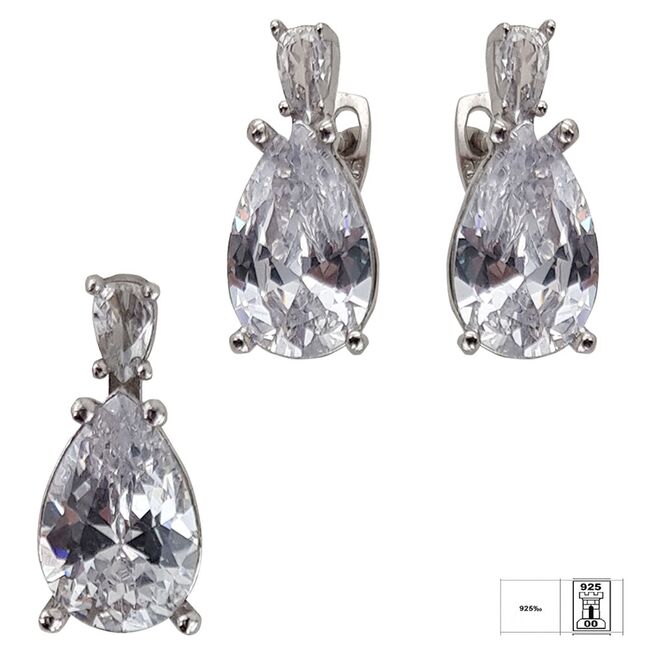 Set argint elegant lacrima Thia