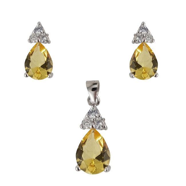 Set argint lacrima cu zirconiu Thia