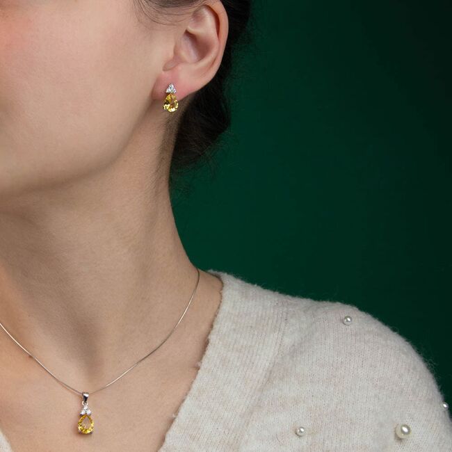 Set argint lacrima cu zirconiu Thia