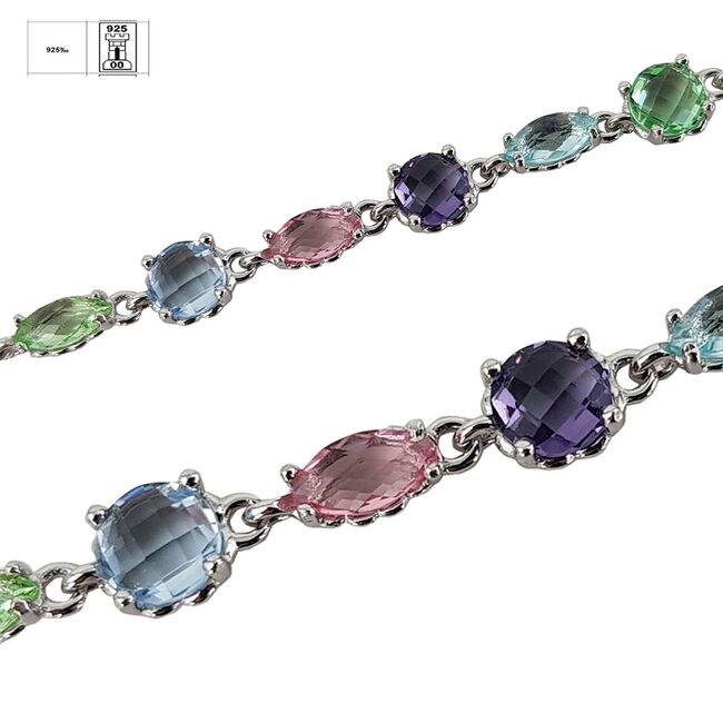 Bratara argint zirconii multicoloreThia