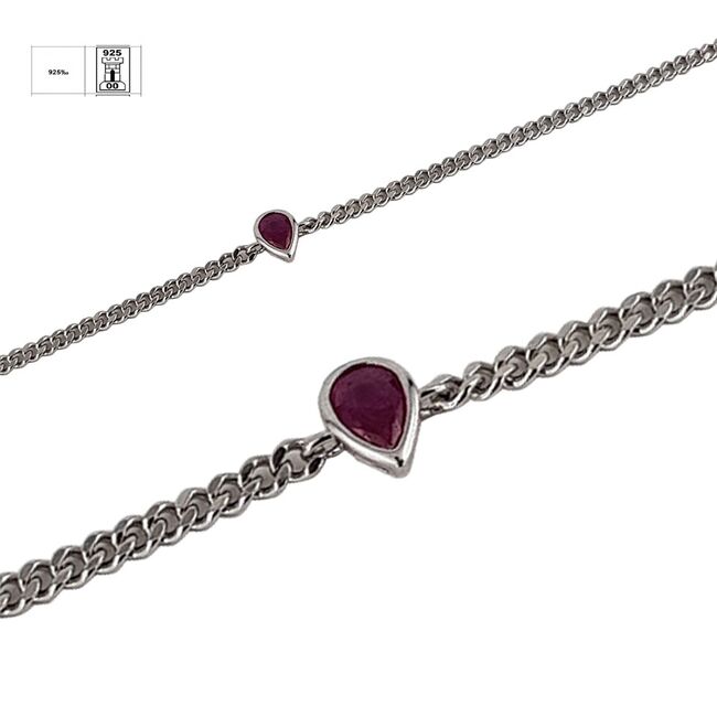 Bratara argint lacrima  fucsia Thia