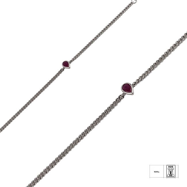 Bratara argint lacrima  fucsia Thia