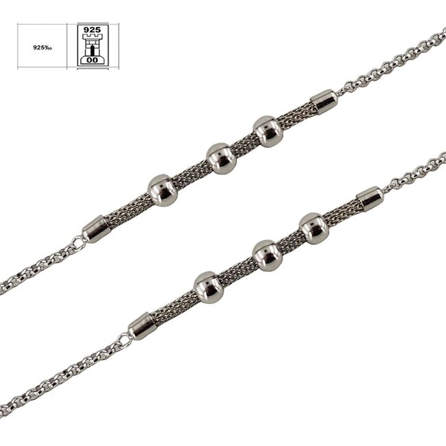 Bratara argint mesh bilute Trio