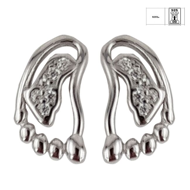 Cercei argint baby cu zirconii
