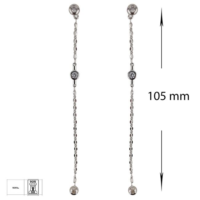 Cercei lungi argint Deni