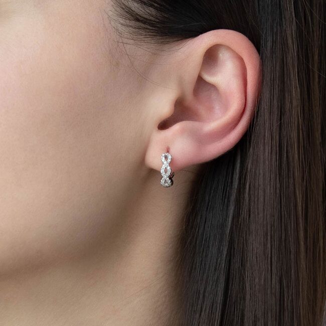 Cercei argint infinit cu zirconiu