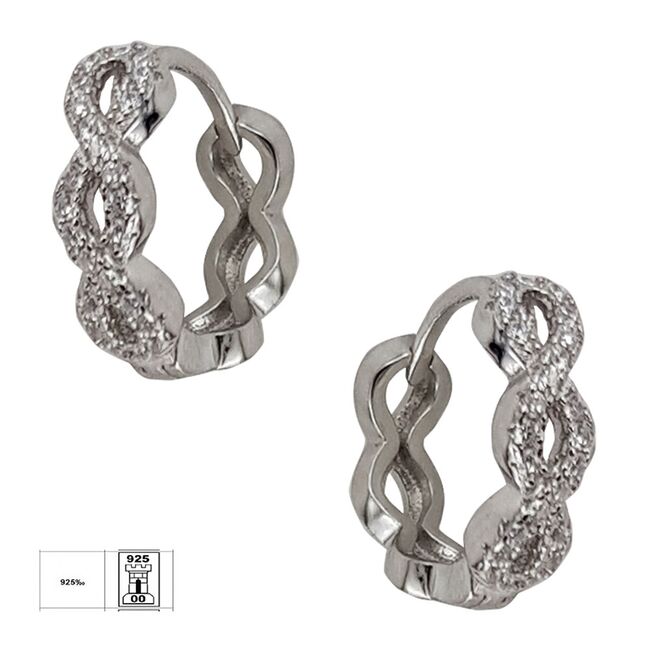 Cercei argint infinit cu zirconiu