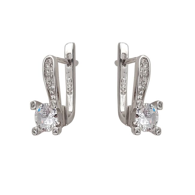 Cercei argint tortite cu zirconiu