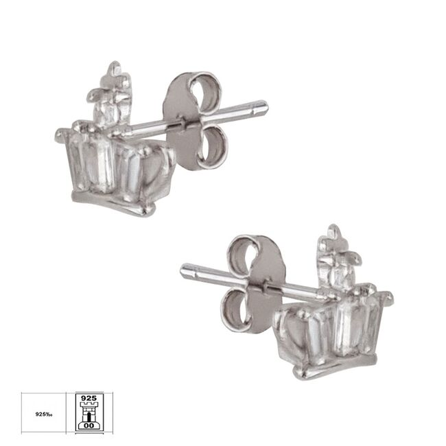 Cercei argint coroana cu zirconii