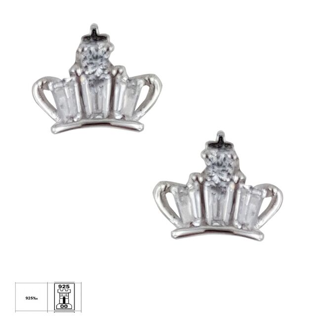 Cercei argint coroana cu zirconii